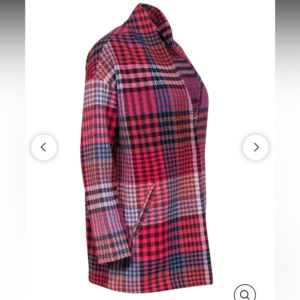 Rachel Zoe Single Button Patchwork Plaid Jacket - image 4